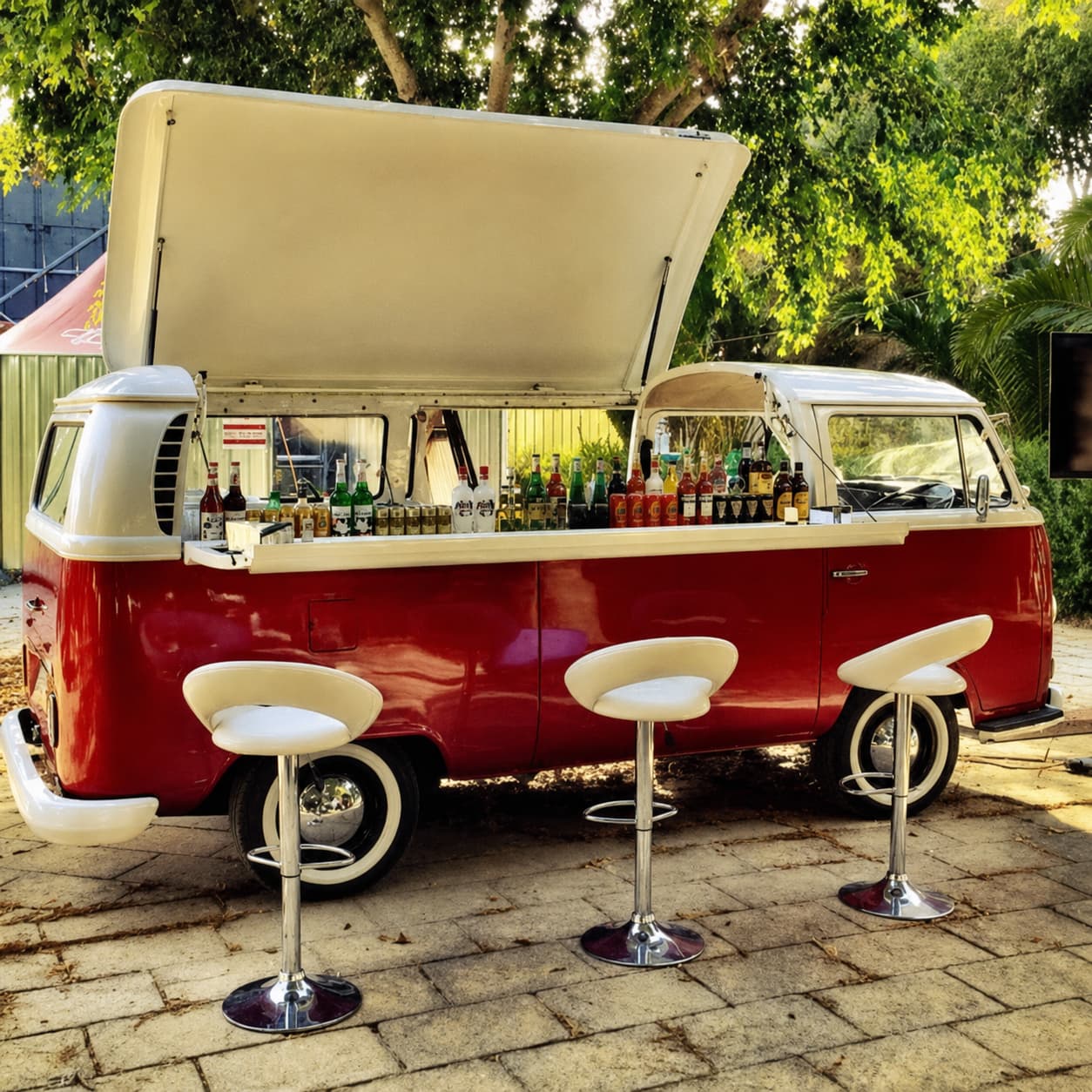 VW T2 cocktail bar at evening event